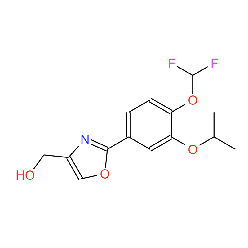 2-[4-(二氟甲氧基)-3-异丙氧基苯基]噁唑-4-甲醇,4-Oxazolemethanol, 2-[4-(difluoromethoxy)-3-(1-methylethoxy)phenyl]-