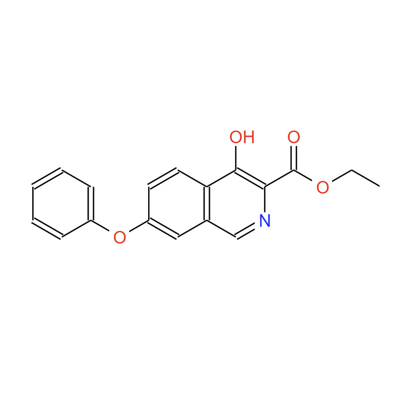 4-羟基-1-甲基-7-苯氧基异喹啉-3-甲酸乙酯,ethyl 4-hydroxy-1-methyl-7-phenoxyisoquinoline-3-carboxylate