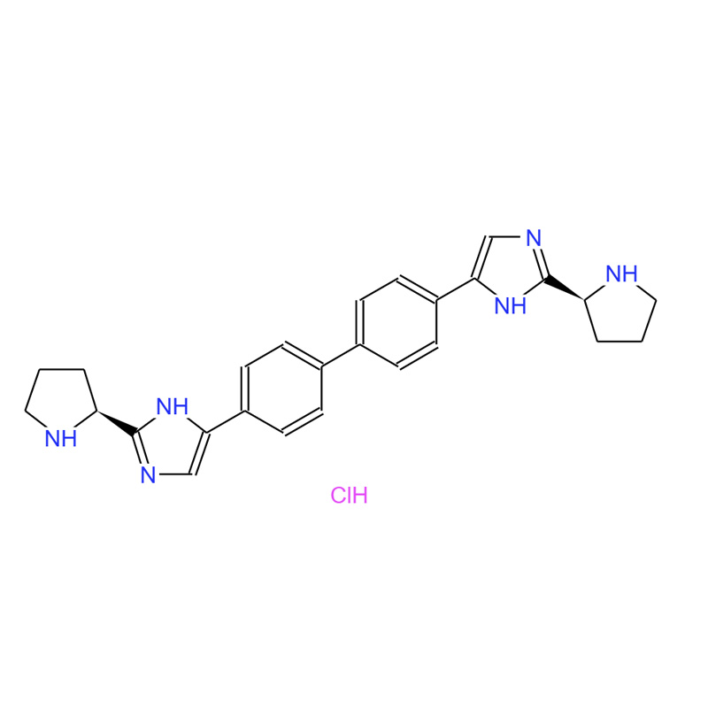 1H-咪唑, 5,5'-[1,1'-聯(lián)苯]-4,4'-雙[2-(2S)-2-吡咯烷鹽酸鹽 (1:4),1H-IMidazole, 5,5'-[1,1'-biphenyl]-4,4'-diylbis[2-(2S)-2-pyrrolidinyl-, hydrochloride (1:4)