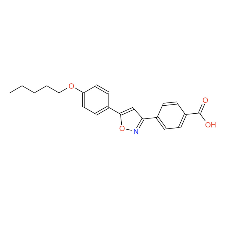4-[5-(4-戊氧基苯基)异恶唑-3-基]苯甲酸,4-(5-(4-(pentyloxy)phenyl)isoxazol-3-yl)benzoic acid