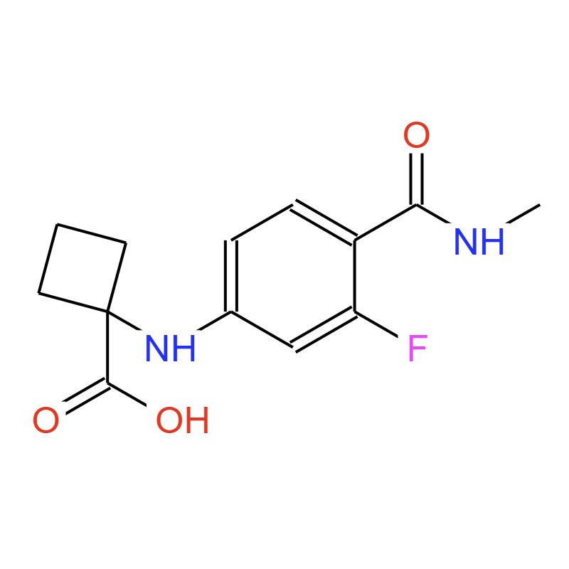 1-((3-氟-4-(甲基氨基甲?；?苯基)氨基)環(huán)丁烷羧酸,1-((3-Fluoro-4-(methylcarbamoyl)phenyl)amino)cyclobutane-1-carboxylic acid
