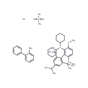 化合物 [(2-Di-cyclohexylphosphino-3,6-dimethoxy-2′,4′,6′- triisopropyl-1,1′-biphenyl)-2-(2′-amino-1,1′ -biphenyl)]palladium(II) methanesulfonate,[(2-Di-cyclohexylphosphino-3,6-dimethoxy-2′,4′,6′- triisopropyl-1,1′-biphenyl)-2-(2′-amino-1,1′ -biphenyl)]palladium(II) methanesulfonate