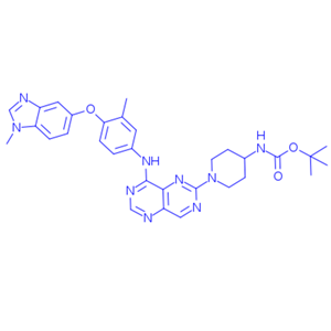 tert-butyl (1-(8-((3-methyl-4-((1-methyl-1H-benzo[d]imidazol-5-yl)oxy)phenyl)amino)pyrimido[5,4-d]pyrimidin-2-yl)piperidin-4-yl)carbamate