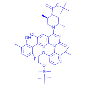 (2R,5S)-tert-butyl 4-(1-(4-(2-((tert-butyldimethylsilyl)oxy)ethoxy)-2-isopropylpyridin-3-yl)-6-chloro-7-(3,6-difluoro-2-hydroxyphenyl)-2-oxo-1,2-dihydropyrido[2,(2R,5S)-tert-butyl 4-(1-(4-(2-((tert-butyldimethylsilyl)oxy)ethoxy)-2-isopropylpyridin-3-yl)-6-chloro-7-(3,6-difluoro-2-hydroxyphenyl)-2-oxo-1,2-dihydropyrido[2,3-d]pyrimidin-4-yl)-2,5-dimethylpiperazine-1-carboxylate