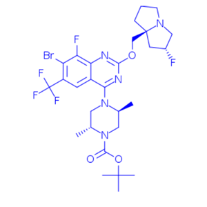 tert-butyl (2R,5S)-4-(7-bromo-8-fluoro-2-(((2R,7aS)-2-fluorotetrahydro-1H-pyrrolizin-7a(5H)-yl)methoxy)-6-(trifluoromethyl)quinazolin-4-yl)-2,5-dimethylpiperazi