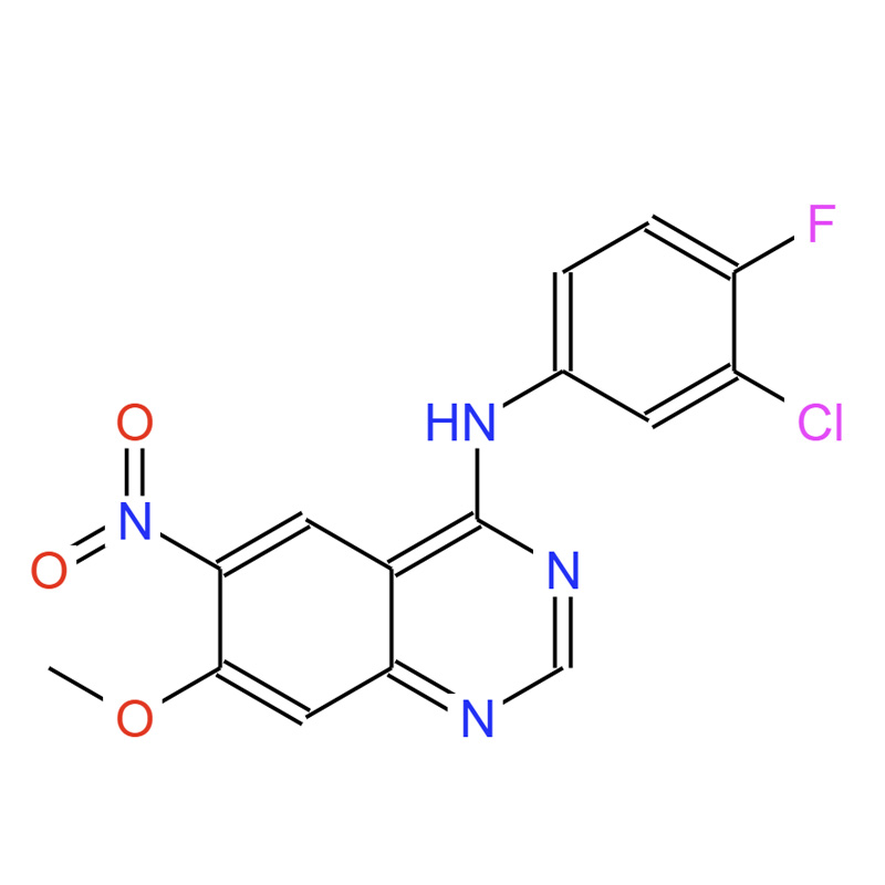 N-(3-氯-4-氟苯基)-7-甲氧基-6-硝基喹唑啉-4-胺,N-(3-chloro-4-fluorophenyl)-7-Methoxy-6-nitroquinazolin-4-aMine