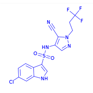 6-chloro-N-(5-cyano-1-(3,3,3-trifluoropropyl)-1H-pyrazol-4-yl)-1H-indole-3-sulfonamide