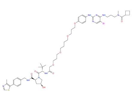 TBK1 CONTROL PROTAC 4,L-Prolinamide, N-[2-[3-[4-[3-[4-[[5-bromo-4-[[3-[(cyclobutylcarbonyl)methylamino]propyl]amino]-2-pyrimidinyl]amino]phenoxy]propoxy]butoxy]propoxy]acetyl]-3-methyl-L-valyl-4-hydroxy-N-[[4-(4-methyl-5-thiazolyl)phenyl]methyl]-, (4S)-