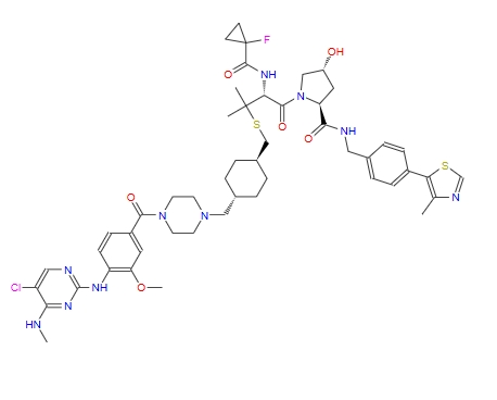 (2S,4R)-1-((R)-3-((((1R,4R)-4-((4-(4-((5-氯-4-(甲基氨基)嘧啶-2-基)氨基)-3-甲氧基苯甲酰基)哌嗪-1-基)甲基)环己基)甲基)硫基)-2-(1-氟环丙烷-1-甲酰胺基)-3-甲基丁酰基)-4-羟基-N-(4-(4-甲基噻唑-5-基)苄基)吡咯烷-2-甲酰胺,XL01126
