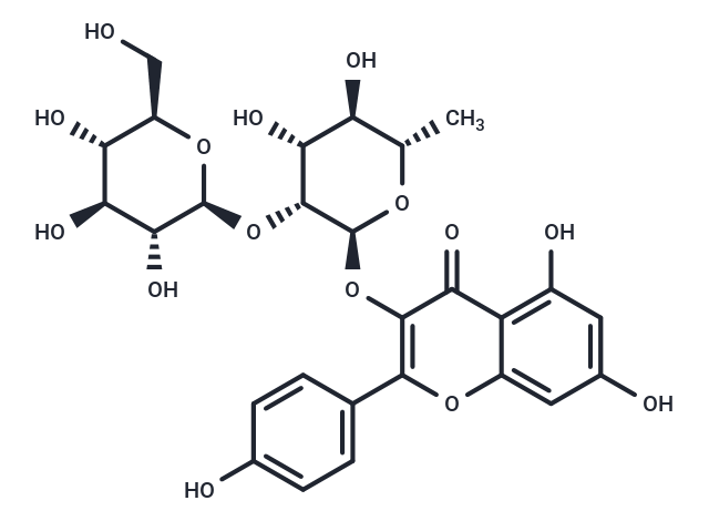山奈酚-3-O-葡萄糖(1-2)鼠李糖苷,Kaempferol-3-O-β-D-glucosyl(1-2)rhamnoside