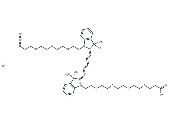 化合物 N-(Azide-PEG3)-N'-(PEG4-acid)-Cy5,N-(Azide-PEG3)-N'-(PEG4-acid)-Cy5