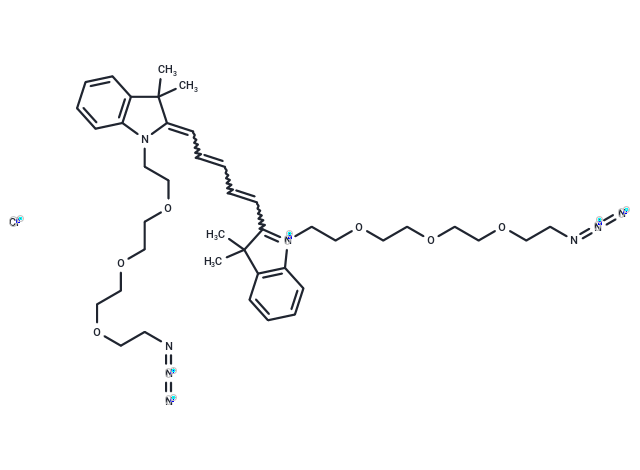 化合物 N,N'-bis-(azide-PEG3)-Cy5,N,N'-bis-(azide-PEG3)-Cy5