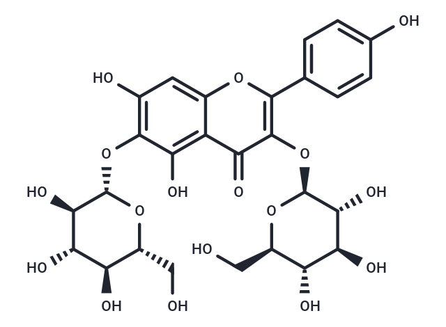 6-羟基山奈酚 3,6-二葡萄糖苷,6-Hydroxykaempferol 3,6-diglucoside
