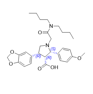 阿曲生坦杂质04,(2S,3R,4R)-4-(benzo[d][1,3]dioxol-5-yl)-1-(2-(dibutylamino)-2-oxoethyl)-2-(4-methoxyphenyl)pyrrolidine-3-carboxylic acid