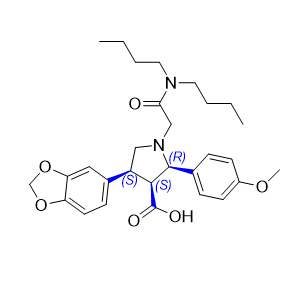 阿曲生坦杂质05,(2R,3S,4S)-4-(benzo[d][1,3]dioxol-5-yl)-1-(2-(dibutylamino)-2-oxoethyl)-2-(4-methoxyphenyl)pyrrolidine-3-carboxylic acid