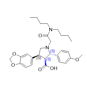 阿曲生坦杂质07,(2S,3S,4S)-4-(benzo[d][1,3]dioxol-5-yl)-1-(2-(dibutylamino)-2-oxoethyl)-2-(4-methoxyphenyl)pyrrolidine-3-carboxylic acid