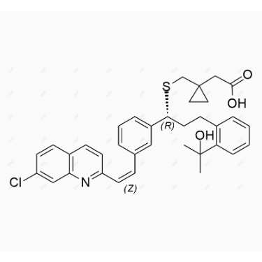 孟魯司特EP雜質(zhì)G,(R,Z)-2-(1-(((1-(3-(2-(7-chloroquinolin-2-yl)vinyl)phenyl)-3-(2-(2-hydroxypropan-2-yl)phenyl)propyl)thio)methyl)cyclopropyl)acetic acid