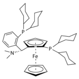 1-(二环己基膦)-2-[(R)-[2-(二环己基膦)苯基](二甲氨基)甲基]二茂铁,1-(Dicyclohexylphosphino)-2-[(R)-[2-(dicyclohexylphosphino)phenyl](dimethylamino)methyl] ferrocene