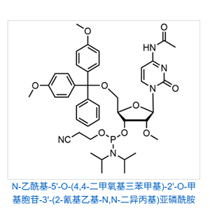 N-乙酰基-5'-O-(4,4-二甲氧基三苯甲基)-2'-O-甲基胞苷-3'-(2-氰基乙基-N,N-二异丙基)亚磷酰胺