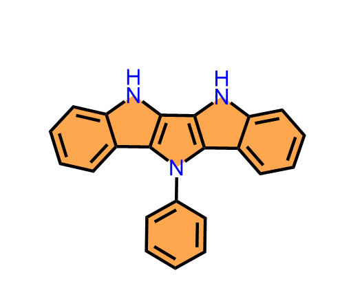 5H-Pyrrolo[3,2-b:4,5-b′]diindole, 6,11-dihydro-11-phenyl-,5H-Pyrrolo[3,2-b:4,5-b′]diindole, 6,11-dihydro-11-phenyl-