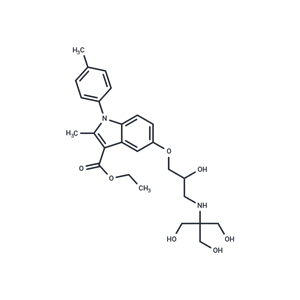 1H-Indole-3-carboxylic acid, 5-[2-hydroxy-3-[[2-hydroxy-1,1-bis(hydroxymethyl)ethyl]amino]propoxy]-2-methyl-1-(4-methylphenyl)-, ethyl ester,1H-Indole-3-carboxylic acid, 5-[2-hydroxy-3-[[2-hydroxy-1,1-bis(hydroxymethyl)ethyl]amino]propoxy]-2-methyl-1-(4-methylphenyl)-, ethyl ester
