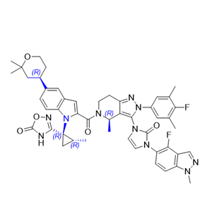 奥格列龙杂质17,3-((1R,2R)-1-(5-((R)-2,2-dimethyltetrahydro-2H-pyran-4-yl)-2-((R)-3-(3-(4-fluoro-1-methyl-1H-indazol-5-yl)-2-oxo-2,3-dihydro-1H-imidazol-1-yl)-2-(4-fluoro-3,5-dimethylphenyl)-4-methyl-4,5,6,7-tetrahydro-2H-pyrazolo[4,3-c]pyridine-5-carbonyl)-1H-indol-1-yl)-2-methylcyclopropyl)-1,2,4-oxadiazol-5(4H)-one