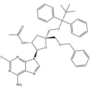 (2R,3R,5S)-2-(6-amino-2-fluoro-9H-purin-9-yl)-5-((benzyloxy)methyl)-5-(((tert-butyldiphenylsilyl)oxy)methyl)tetrahydrofuran-3-yl acetate,(2R,3R,5S)-2-(6-amino-2-fluoro-9H-purin-9-yl)-5-((benzyloxy)methyl)-5-(((tert-butyldiphenylsilyl)oxy)methyl)tetrahydrofuran-3-yl acetate