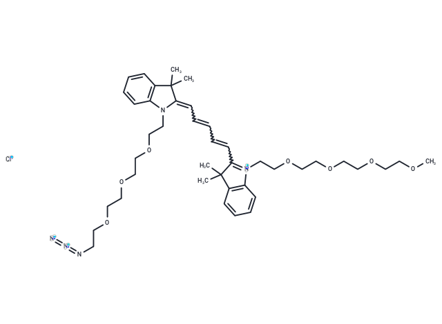 化合物 N-(m-PEG4)-N'-(azide-PEG3)-Cy5,N-(m-PEG4)-N'-(azide-PEG3)-Cy5