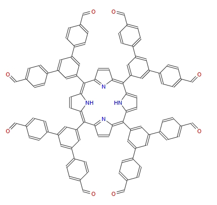 1,1′:3′,1′′′-三联苯]-4,4′′′-二甲醛，5′,5′′′′,5′′′′′′′,5′′′′′′′′′′-(21H,23H-卟吩-5,10,15,20-四基)四(ACI),[1,1':3',1''-Terphenyl]-4,4''-dicarboxaldehyde, 5',5'''',5''''''',5''''''''''-(21H,23H-porphine-5,10,15,20-tetrayl)tetrakis