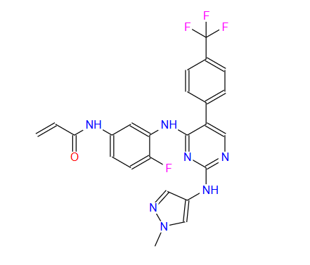 N-(4-氟-3-((2-((1-甲基-1H-吡唑-4-基)氨基)-5-(4-(三氟甲基)苯基)嘧啶-4-基)氨基)苯基)丙烯酰胺,BLU-451(LNG451)