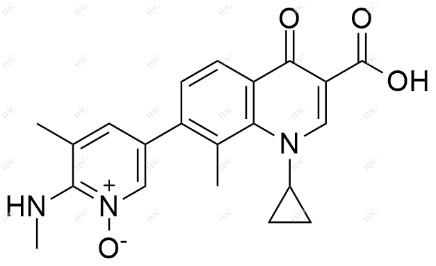 奧澤沙星氮氧化物,5-(3-carboxy-1-cyclopropyl-8-methyl-4-oxo-1,4-dihydroquinolin-7-yl)-3-methyl-2-(methylamino)pyridine 1-oxide