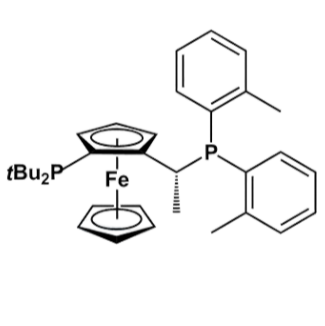 (R)-1-[(Sp)-2-(二叔丁基膦)二茂铁基]乙基双(2-甲基苯基)膦,(R)-1-[(SP)-2-(Di-tert-butylphosphino)ferrocenyl] ethylbis(2-methylphenyl)phosphine