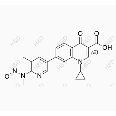 N-亚硝基奥泽沙星,1-cyclopropyl-8-methyl-7-(5-methyl-6-(methyl(nitroso)amino)pyridin-3-yl)-4-oxo-1,4-dihydroquinoline-3-carboxylic acid