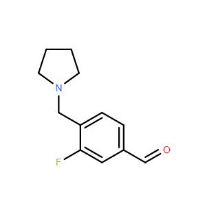 3-氟-4-(吡咯烷-1-基甲基)苯甲醛,3-Fluoro-4-(pyrrolidin-1-ylmethyl)benzaldehyde
