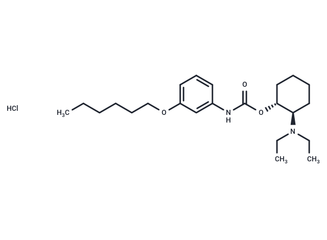 化合物 Carbanilic acid, m-hexyloxy-, 2-(diethylamino)cyclohexyl ester, hydrochloride, (E)-,Carbanilic acid, m-hexyloxy-, 2-(diethylamino)cyclohexyl ester, hydrochloride, (E)-
