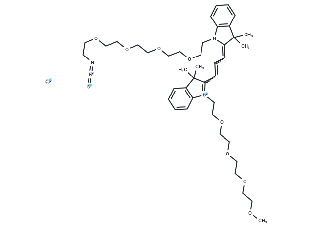 化合物 N-(m-PEG4)-N'-(azide-PEG4)-Cy3,N-(m-PEG4)-N'-(azide-PEG4)-Cy3