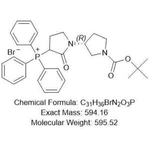 （(3'R)-1'-(叔丁氧羰基)-2-氧代-[1,3'-聯(lián)吡咯烷]-3-基）三苯基溴化鏻(頭孢比羅酯鈉中間體）