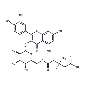 化合物 6''-O-(3-Hydroxy-3-methylglutaroyl)hyperin|T126459|TargetMol