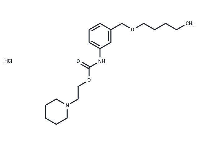 化合物 Carbanilic acid, m-((pentyloxy)methyl)-, 2-piperidinoethyl ester, hydrochloride,Carbanilic acid, m-((pentyloxy)methyl)-, 2-piperidinoethyl ester, hydrochloride