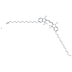 化合物 N-methyl-N'-methyl-O-(m-PEG4)-O'-(propargyl-PEG4)-Cy3|T18450|TargetMol
