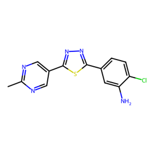 2-氯-5-(5-(2-甲基嘧啶-5-基)-1,3,4-噻二唑-2-基)苯胺,2-chloro-5-(5-(2-methylpyrimidin-5-yl)-1,3,4-thiadiazol-2-yl)aniline