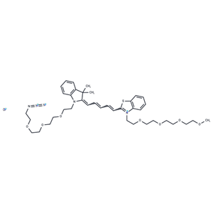 化合物 N-(azide-PEG3)-N'-(m-PEG4)-Benzothiazole Cy5|T18375|TargetMol