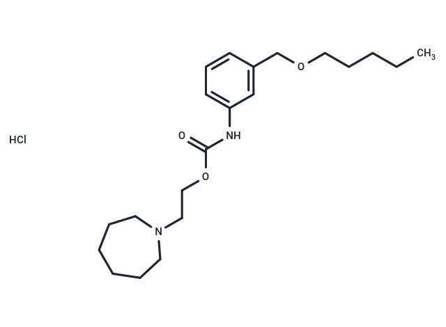 化合物 Carbanilic acid, m-((pentyloxy)methyl)-, 2-(hexahydro-1H-azepin-1-yl)ethyl ester, hydrochloride,Carbanilic acid, m-((pentyloxy)methyl)-, 2-(hexahydro-1H-azepin-1-yl)ethyl ester, hydrochloride