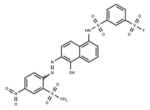 化合物 Benzenesulfonyl fluoride, 3-(((5-hydroxy-6-(2-(2-(methylsulfonyl)-4-nitrophenyl)diazenyl)-1-naphthalenyl)amino)sulfonyl)-,Benzenesulfonyl fluoride, 3-(((5-hydroxy-6-(2-(2-(methylsulfonyl)-4-nitrophenyl)diazenyl)-1-naphthalenyl)amino)sulfonyl)-