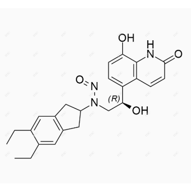 N-亚硝基茚达特罗,(R)-N-(5,6-diethyl-2,3-dihydro-1H-inden-2-yl)-N-(2-hydroxy-2-(8-hydroxy-2-oxo-1,2-dihydroquinolin-5-yl)ethyl)nitrous amide