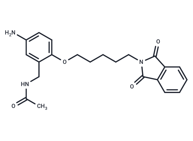 化合物 Acetamide, N-(5-amino-2-((5-phthalimidopentyl)oxy)benzyl)-,Acetamide, N-(5-amino-2-((5-phthalimidopentyl)oxy)benzyl)-