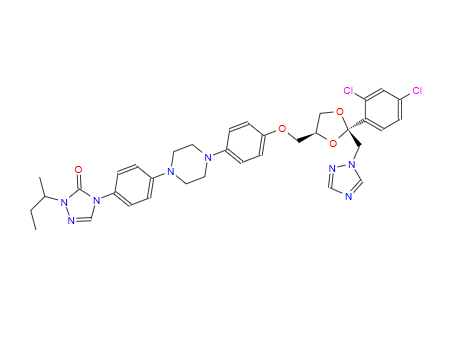 Cis-4-[4-[4-[4-[[2-(2,4-Dichlorophenyl)-2-(1H-1,2,4-triazole-1-ylmethyl)-1,3-dioxolan-4-yl]methoxy]phenyl]-1-piperazinyl]phenyl]-2,4-dihydro-2-(1-methylpropyl)-,Cis-4-[4-[4-[4-[[2-(2,4-Dichlorophenyl)-2-(1H-1,2,4-triazole-1-ylmethyl)-1,3-dioxolan-4-yl]methoxy]phenyl]-1-piperazinyl]phenyl]-2,4-dihydro-2-(1-methylpropyl)-3H-1,2,4-triazol-3-one