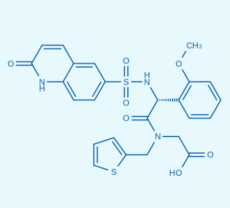 (R)-N-(2-(2-甲氧基苯基)-2-((2-氧代-1,2-二氢喹啉)-6-磺酰胺基)乙酰基)-N-(噻吩-2-基甲基)甘氨酸,(R)-N-(2-(2-Methoxyphenyl)-2-((2-oxo-1,2-dihydroquinoline)-6-sulfonamido)acetyl)-N-(thiophen-2-ylmethyl)glycine