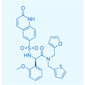 1681056-61-0  (R)-N-(呋喃-2-基甲基)-2-(2-甲氧基苯基)-2-(2-氧代-1,2-二氢喹啉-6-磺酰胺基)-N-(噻吩-2-基甲基)乙酰胺