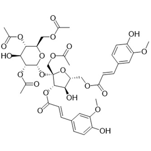 2,4,6,1'-Tetra-O-acetyl-3',6'-di-O-feruloylsucrose，173614-59-0，天然产物，中药对照品。